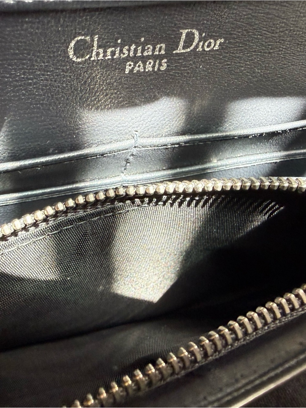 Silver Dior Diorama Micro Cannage Wallet on Chain - Picture 10 of 11